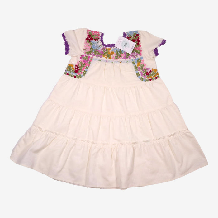 Robe blanche 5 ans broderies fleurs