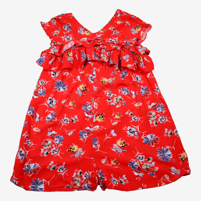 ZARA 10 ans Robe rouge imprimé floral à volants