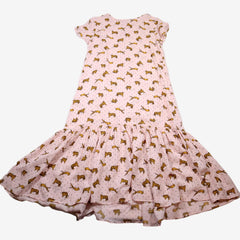 ZARA 10 ans Robe rose imprimé léopard longue