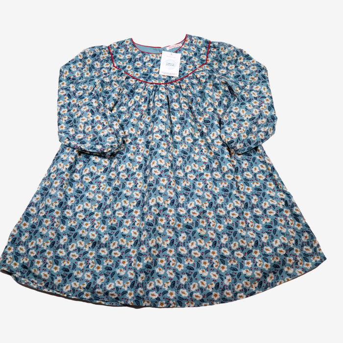 MONOPRIX 8 ans robe bleu a fleurs