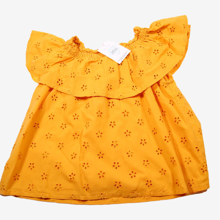 MONOPRIX 10 ans blouse jaune dentelle