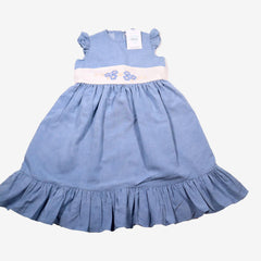 ARROZ CON LECHE 6 ans Robe brodée bleue nouée