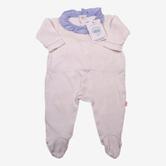 JACADI 3 mois pyjama blanc pois rose col bleu