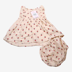 PETIT BATEAU 3 mois Robe avec bloomer gaze de coton