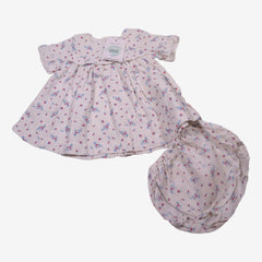 PETIT BATEAU 3 mois Blouse et bloomer fleurs bleu rouge