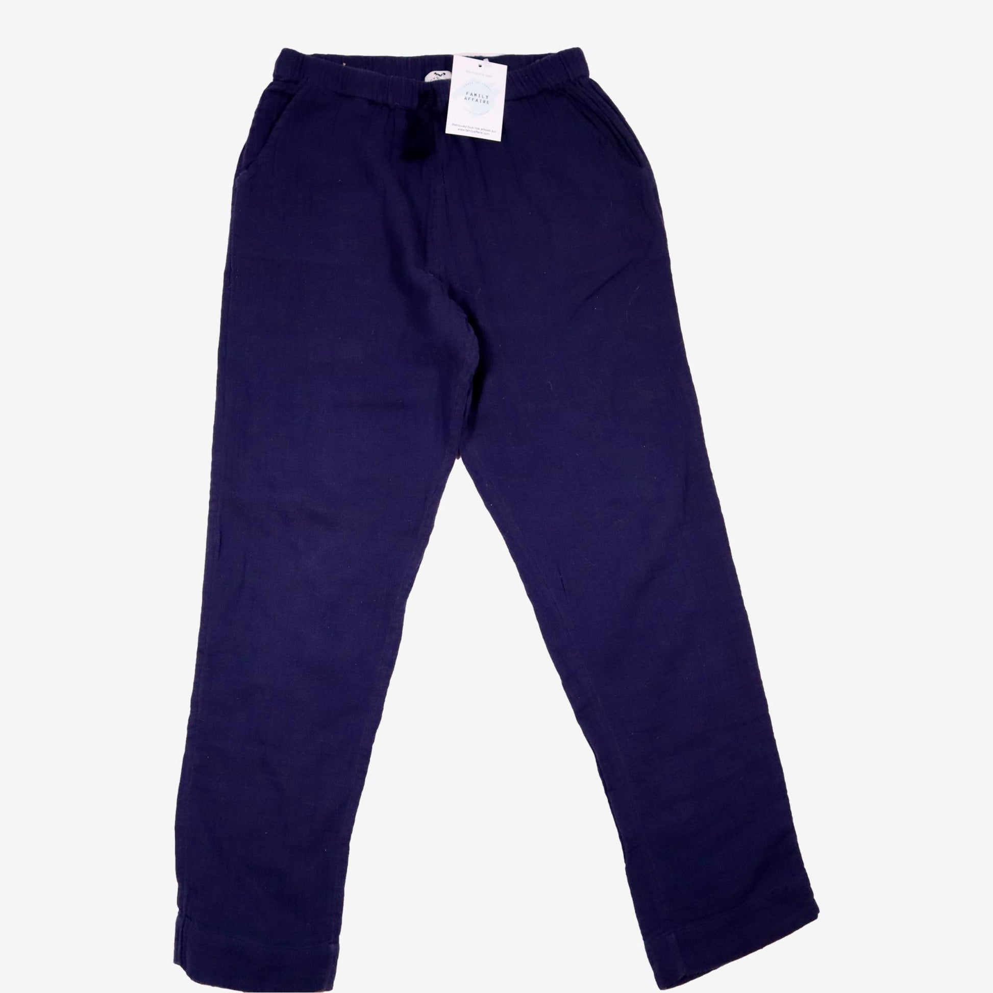 CYRILLUS 10 ans Pantalon en gaze de coton marine