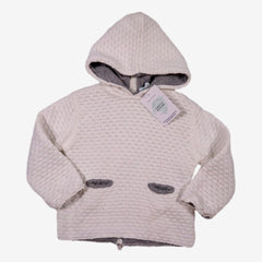 C DE C 18 mois Sweat reversible en tricot blanc à capuche