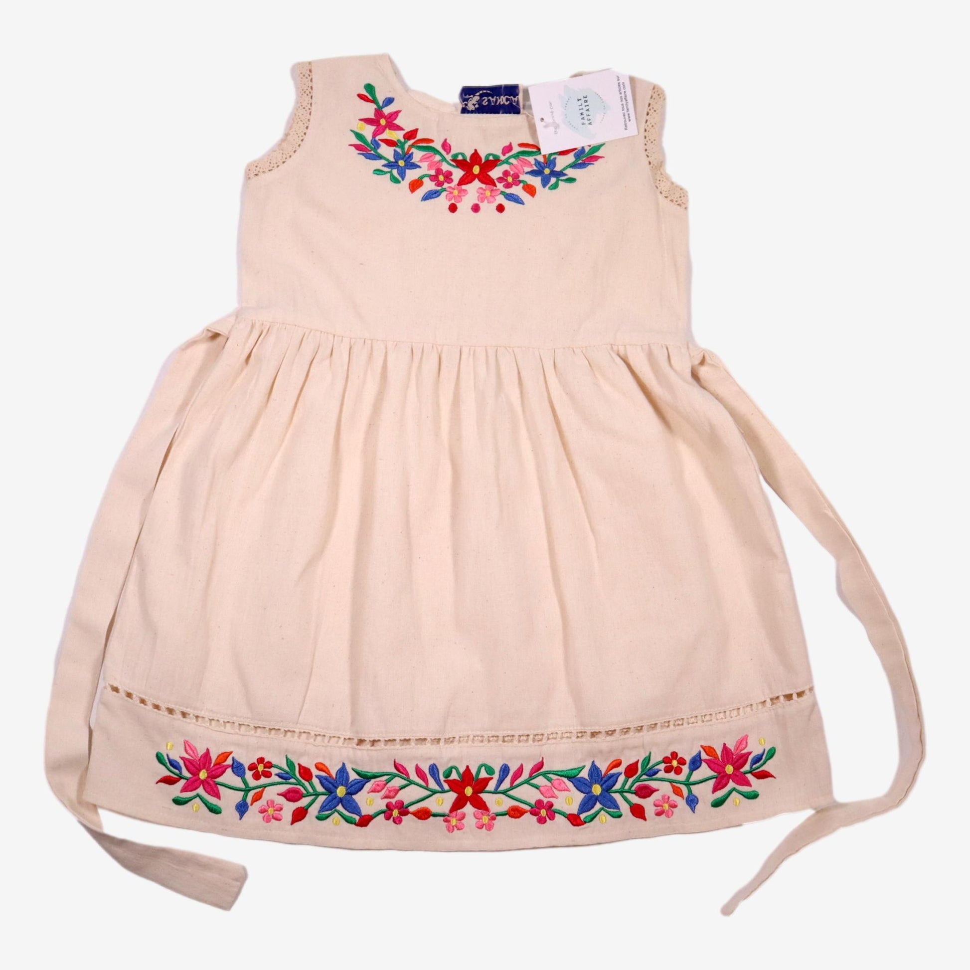 SANCA 6 ans Robe broderies fleurs