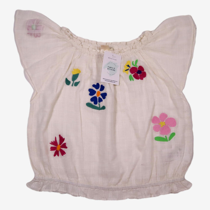 BELLEROSE 12 ans Blouse broderies fleurs