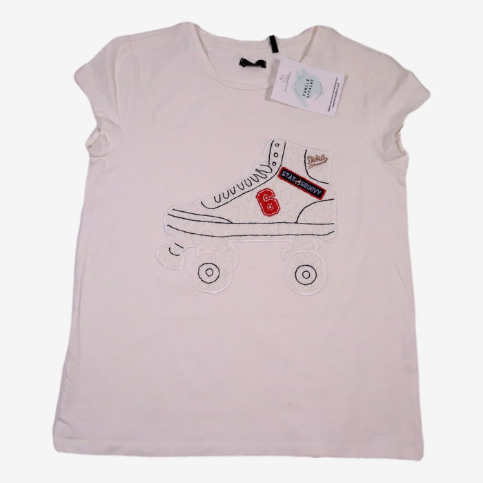 IKKS 10 ans Tee-shirt broderie roller blanc