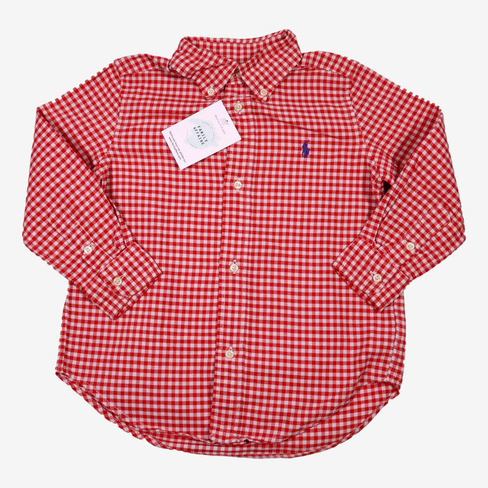 RALPH LAUREN 3 ans Chemise à carreaux rouge