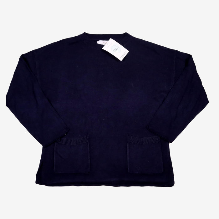 ZARA 7ans pull en maille bleu marine avec deux petites poches