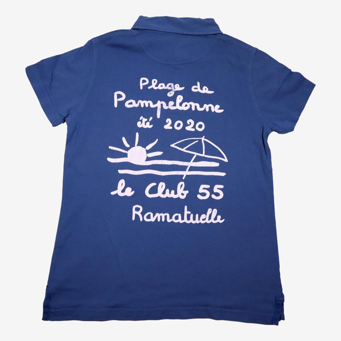 t-shirt polo 10 ans bleu "le club 55 ramatuell"