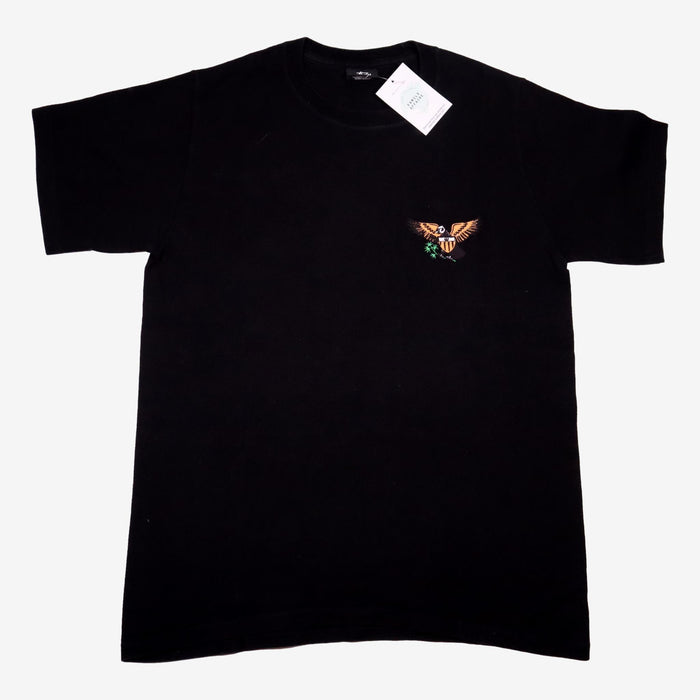 STUSSY 14 ans t-shirt noir avec aigle au dos