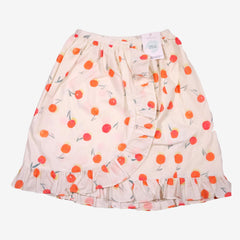 BONPOINT 10 ans jupe blanche avec motif cerise orange