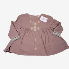 LOUISE MISHA 6 ans Blouse taupe à broderies