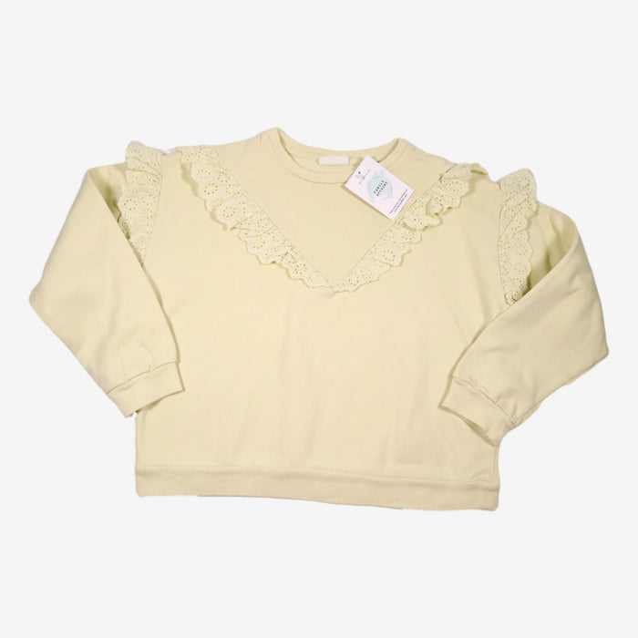 MANGO 10 ans Sweat dentelle jaune