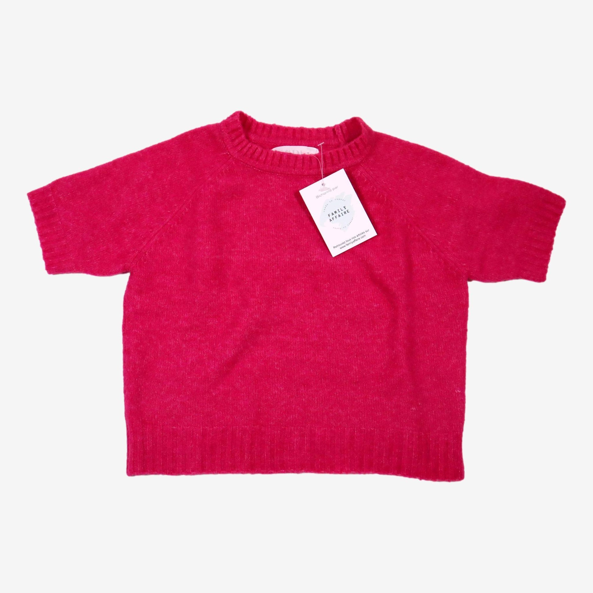 ZARA 7 ans Pull fushia manches courtes