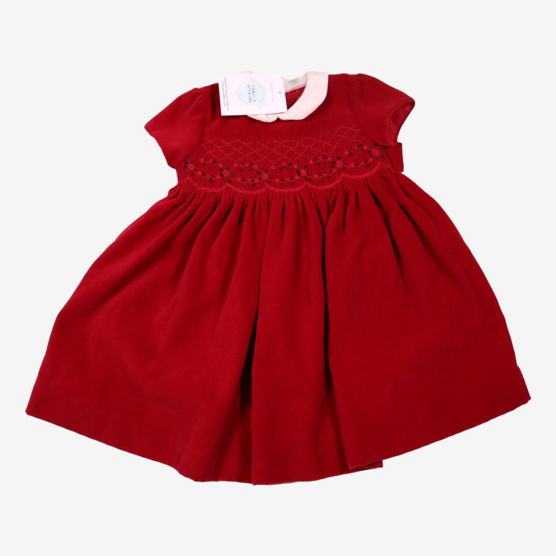 LES ENFANTS DE GISELE 12 mois robe rouge velours col claudine