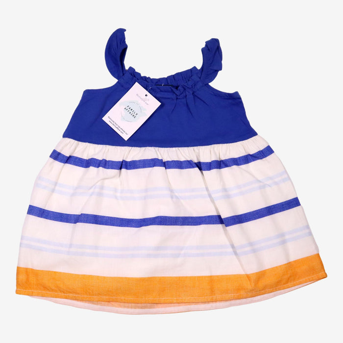 GAP 18 mois robe bi-matière rayée bleu & orange