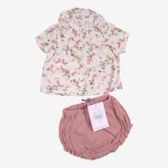 MARIE PUCE 3 mois ENSEMBLE haut fleuris & bloomers