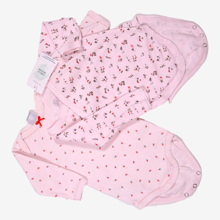 PETIT BATEAU LOT 2 bodys rose