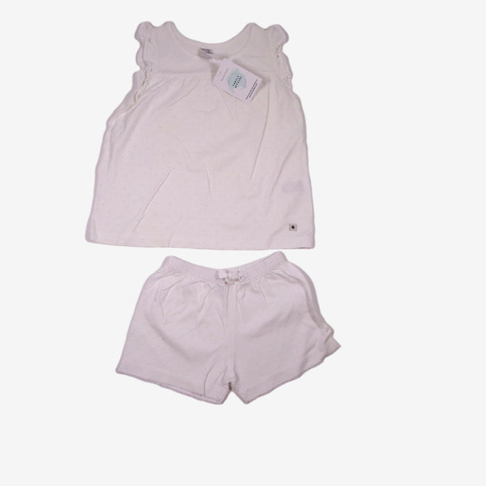 PETIT BATEAU 5 ans pyjama 2 pièces blanc