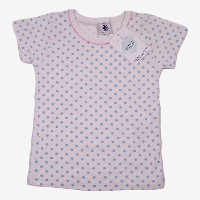 PETIT BATEAU 3 ans t-shirt/maillot de corps à pois bleus