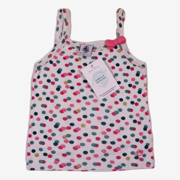 PETIT BATEAU 4 ans débardeur à pois petit noeud rose