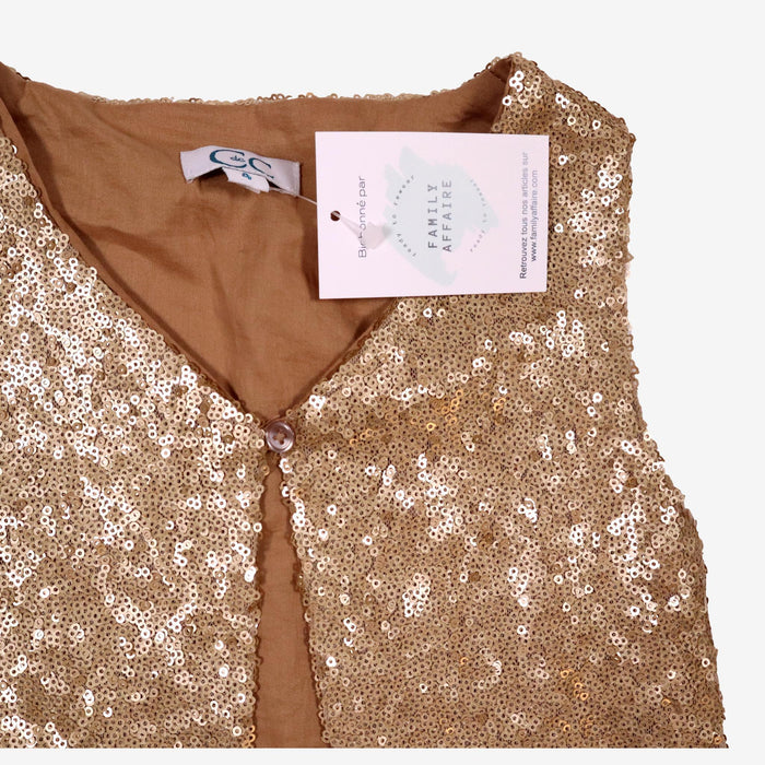 C de C 4 ans gilet paillettes dorées