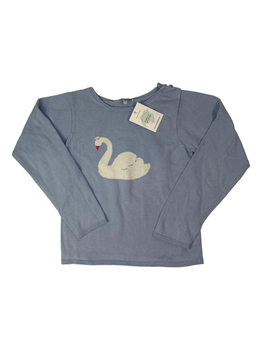 JACADI 10 ans Pull bleu avec le cygne blanc