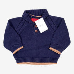 JACADI 12 mois Pull marine coton