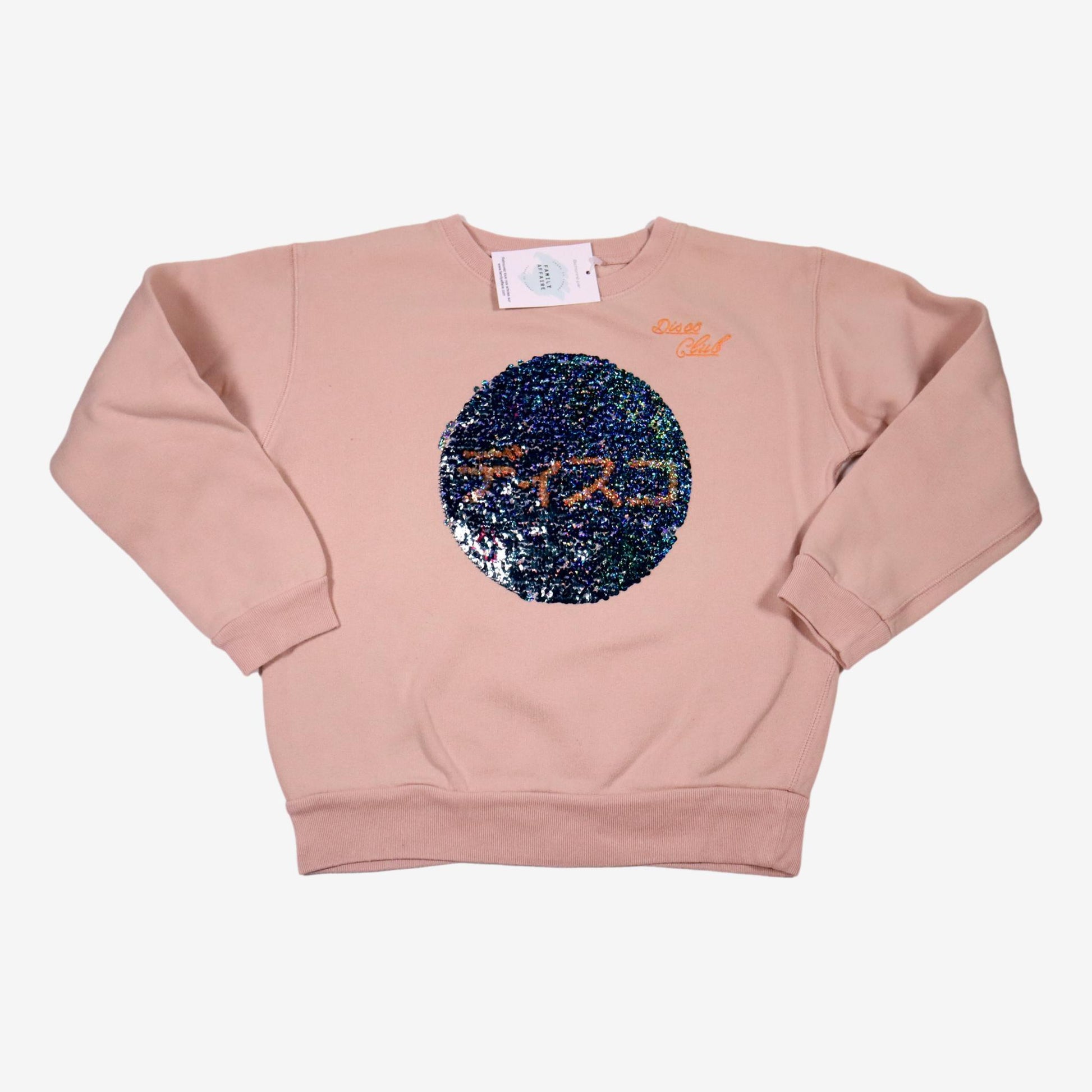 BELLEROSE 10 ans Sweat Disco Club à sequins rose