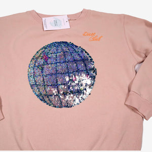 BELLEROSE 10 ans Sweat Disco Club à sequins rose