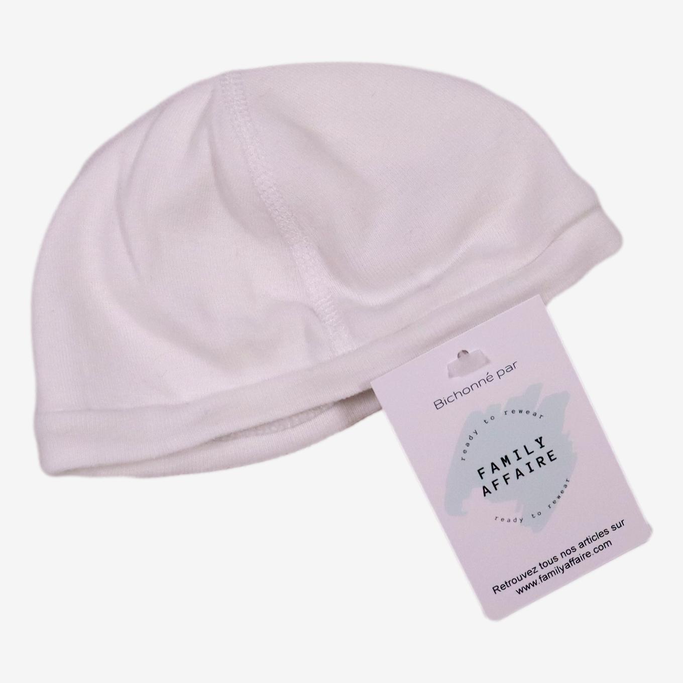 PETIT BATEAU 0 mois bonnet de naissance blanc