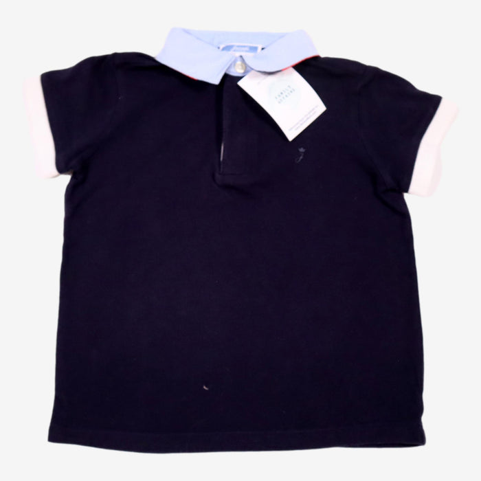 JACADI 4 ans tee shirt polo bleu marine