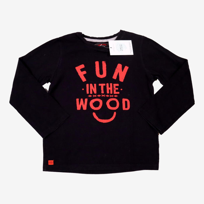 CATIMINI 7 ans tee shirt noir fun in the wood