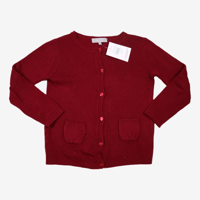 ACANTHE 6 ans gilet bordeaux laine cachemire