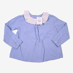 JACADI 6 ans blouse bleu col blanc