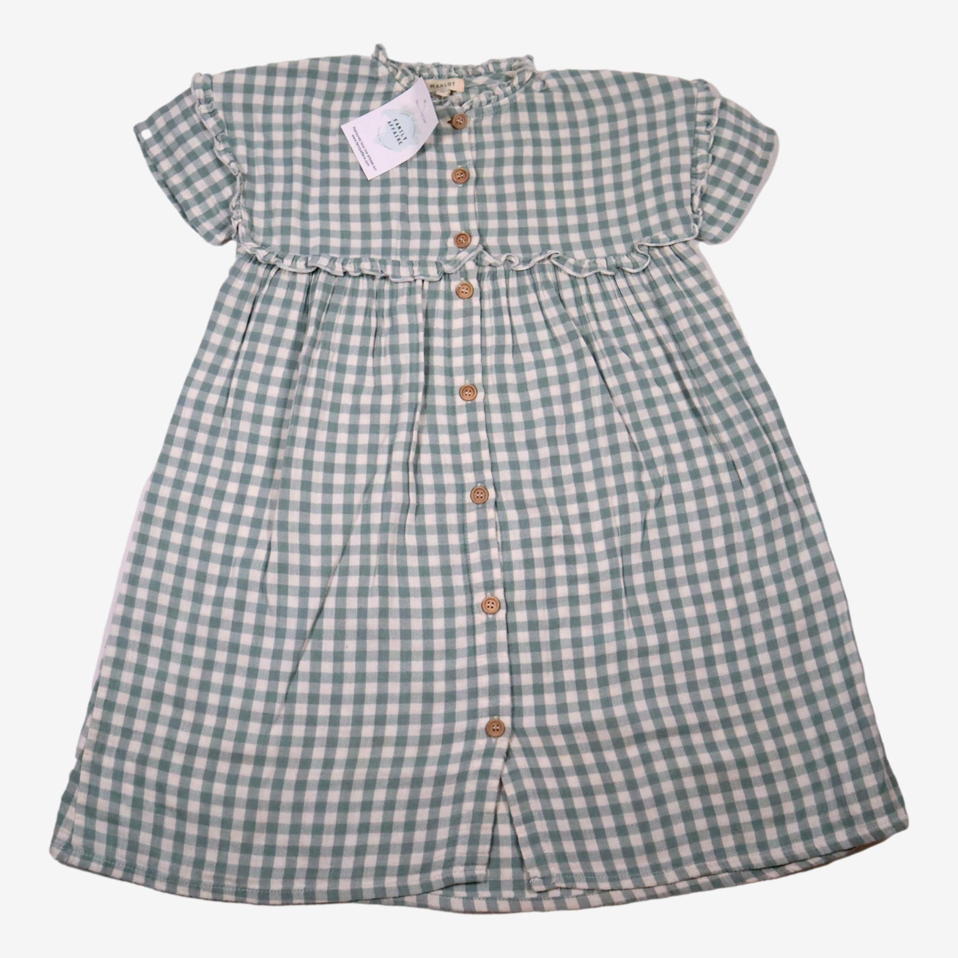 MARLOT 6 ans robe a carreaux vert