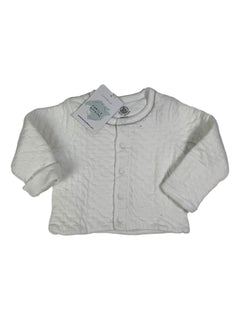 PETIT BATEAU 6 mois gilet blanc molleton