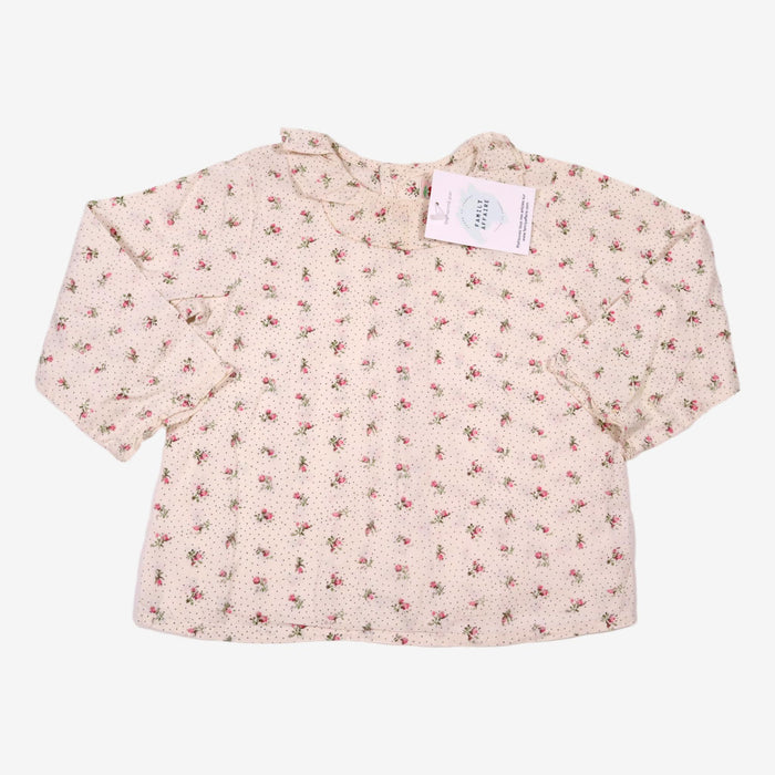 BONPOINT 2 ans blouse crème pois et fleurs