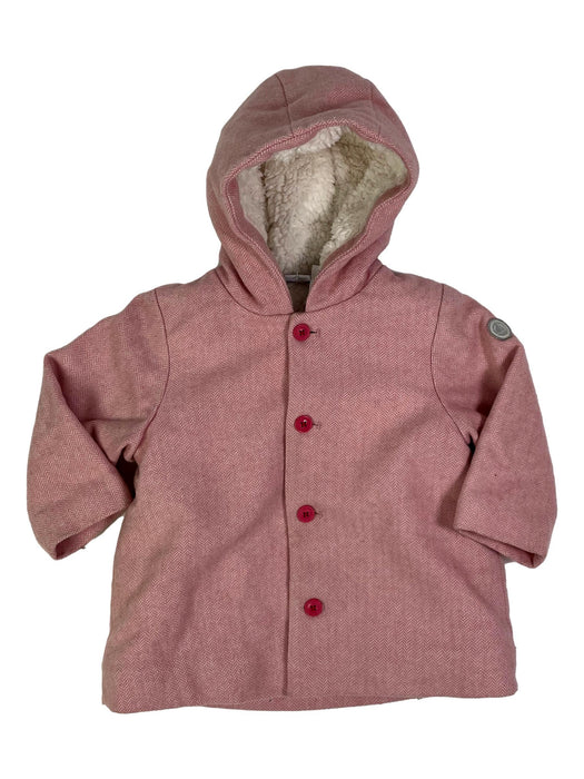 PETIT BATEAU 18 mois manteau rose laine