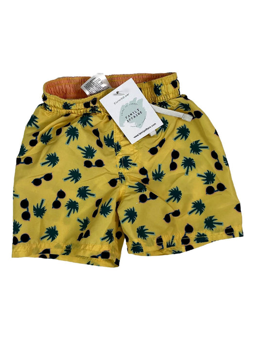 H&M 6/12 mois Maillot de bain jaune palmiers