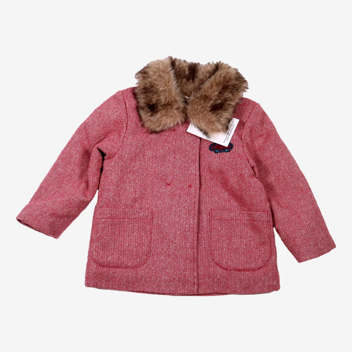 CHIPIE 18 mois manteau rose col fourrure