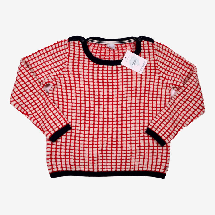 PETIT BATEAU 8 ans pull tricot a carreau