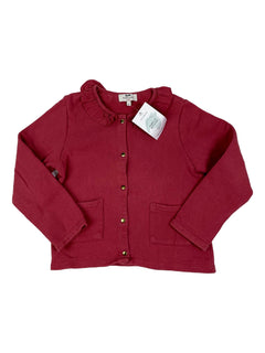 CYRILLUS 8 ans Gilet rose avec col et poche