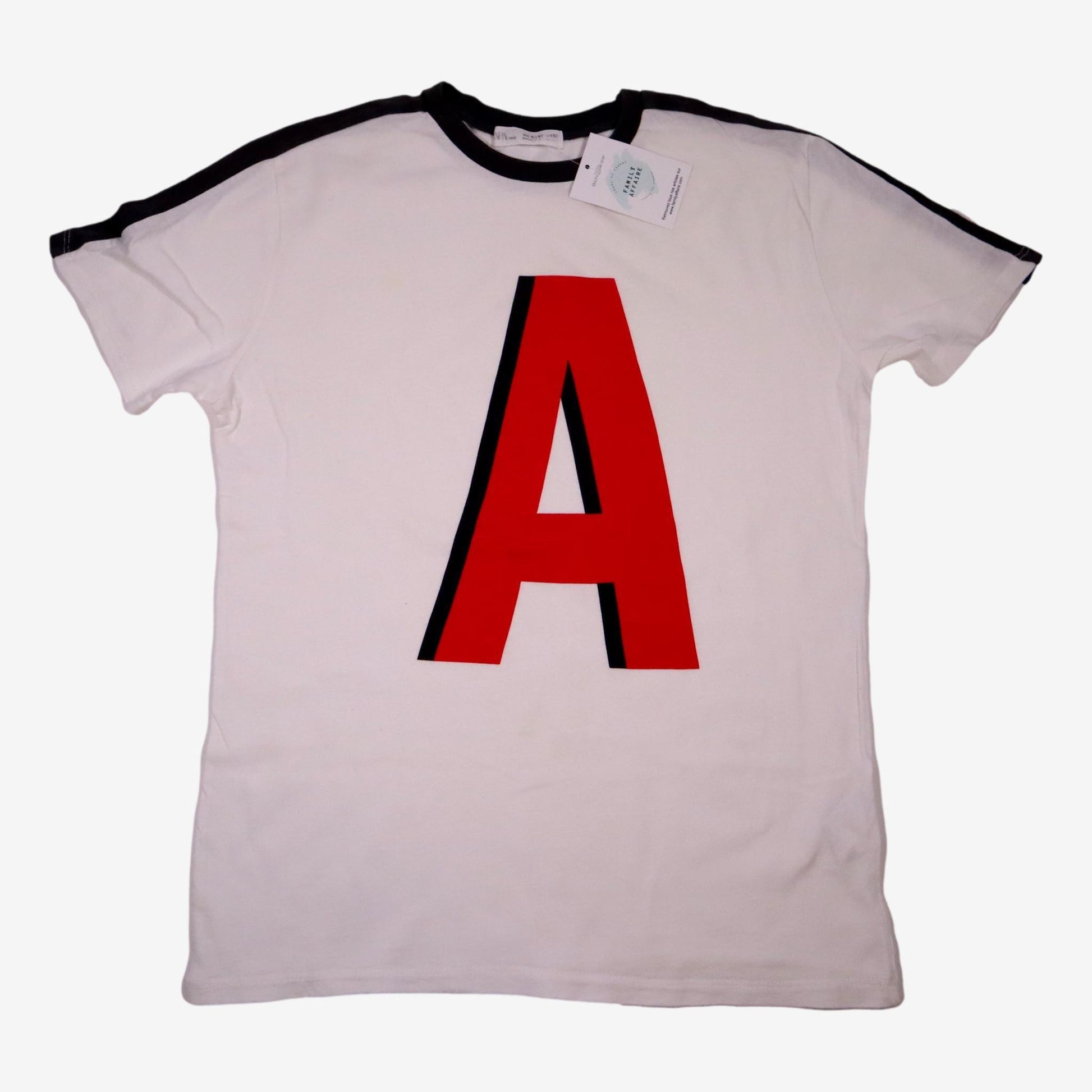 ZARA 12 ans t-shirt blanc "A"