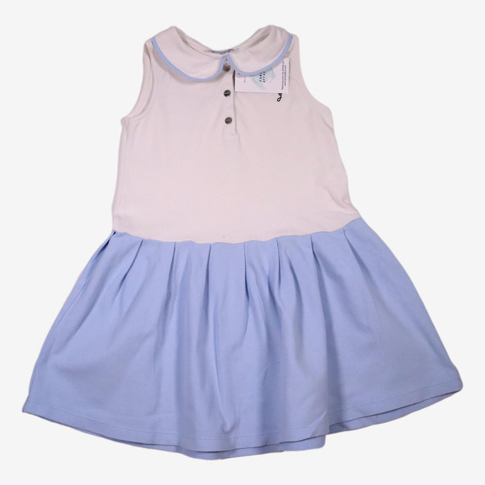 JACADI 5 ans robe blanche et bleu col claudine