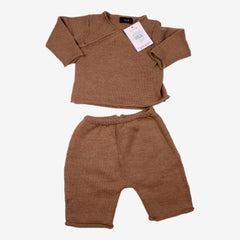 NATALYS 6 mois Ensemble 100% Laine mérinos taupe